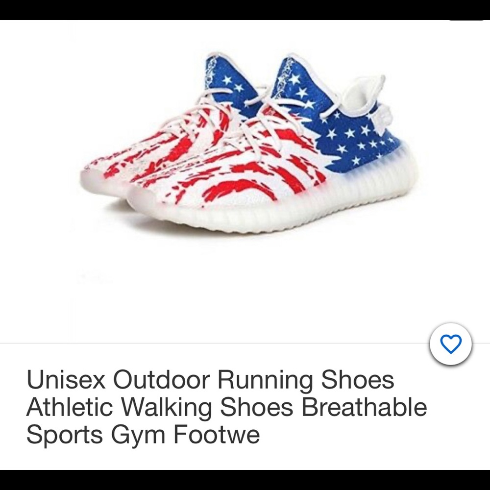 American flag running athletic breathable shoes